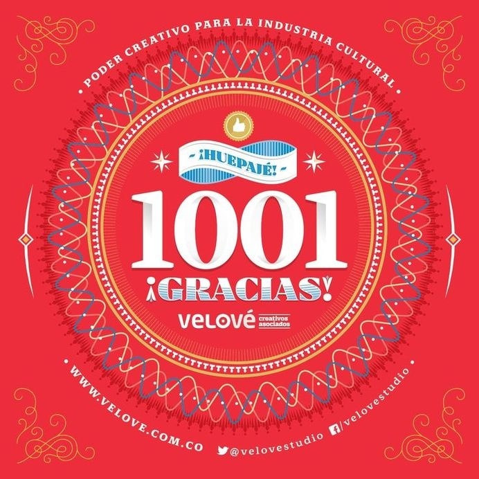 1000 likes to @velovestudio facebook page :) #colombia #banner #typography