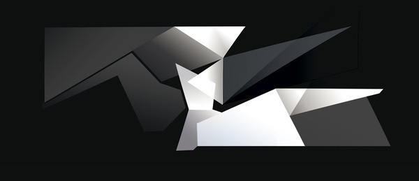 Black and White Shards Gardner Keaton Structured Art #design #illustration #posters #art #graphics