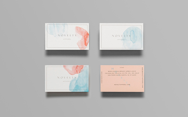 Designed by Anagrama for Novelty, #ink #business #branding #card #simple #watercolor #watercolour