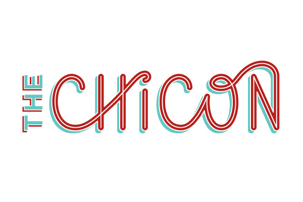 The Chicon Logo - Elle Tse #script #red #custom #teal #typography