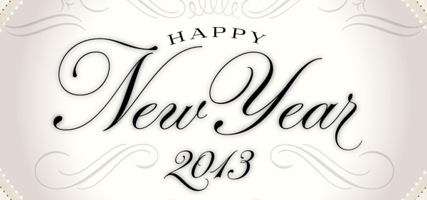 Happy New Year 2013 on Behance #script #emblem #brier #david #typography