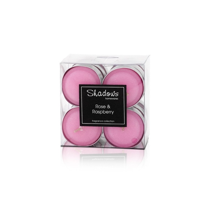 Rose And Rasberry Scented Tea Light Candles, Pack of 12