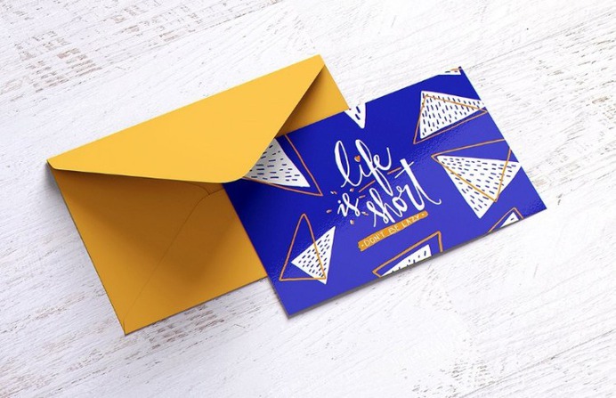 PSD Post Card Mockup PSD