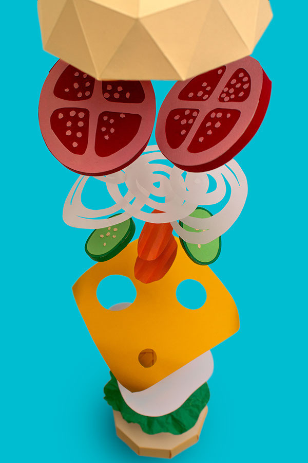 Deleve / Healthy food on Behance #craft #burger #paper #food
