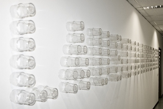installation / through the wall #glasses #installation #typogra #through #thomas #the #grid #wall #kohl #light #typography