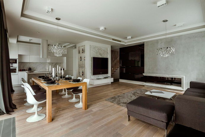 Minimalist Warsaw Duplex Exhibiting a Powerful Character #design #decor #apartment #minimalist #duplex