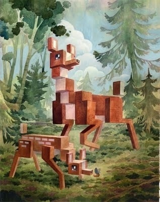 The Collective Loop #deer #pixelated #llaura #painting #bifano