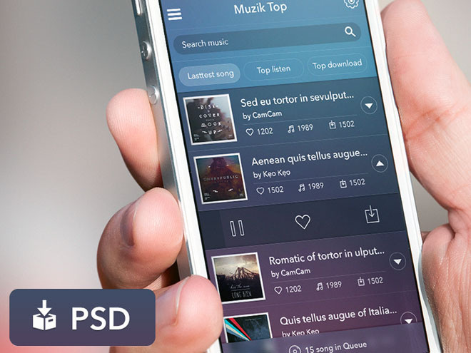 Music App User Interface PSD