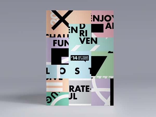 '14 My Year In Words // Posters on Behance #swiss #review #clean #digital #brand #studio #2014 #posters #poster #type #art #collage