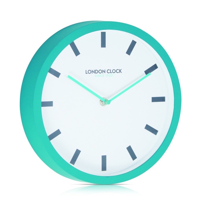 London Clock Company 'POP' Wall Clock Teal, 25cm x 4cm