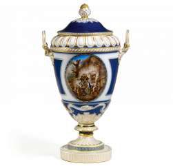 Weimar Vase with a tavern scene in the manner of Teniers. KPM-Berlin. #Sets #Teasets #Porcelainsets #Antiqueplates #Plates #Wallplates #Figures #Porcelainfigurines #porcelain