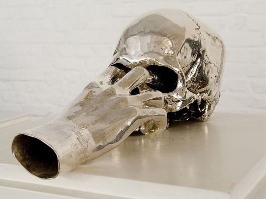 Jan Van Oost nca | nichido contemporary art #sculpture #art #metal #skull #hand