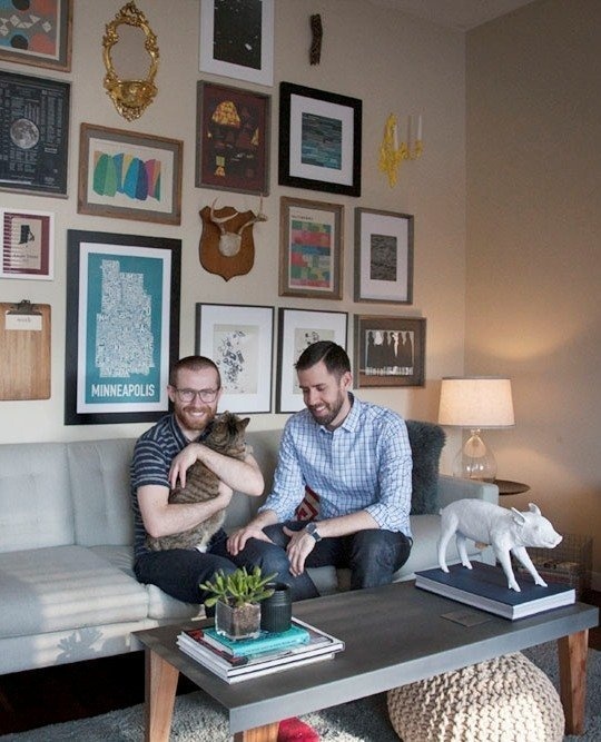 Brett & Chad's Merging of Styles House Call | Apartment Therapy #interior #wall