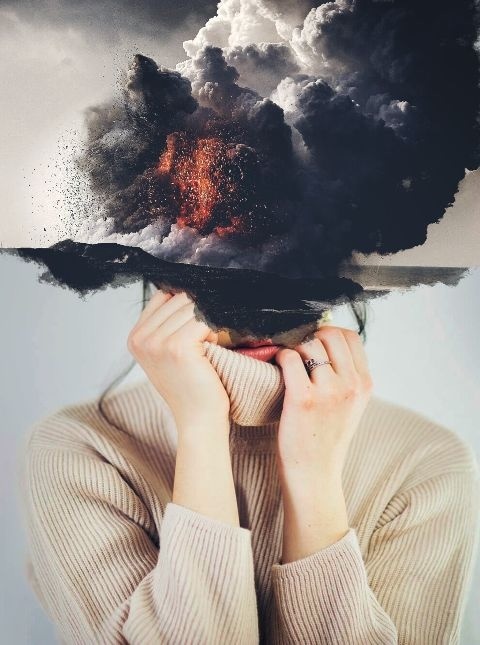 #Photography#Picture#Fire#smoke#girl#editiorial