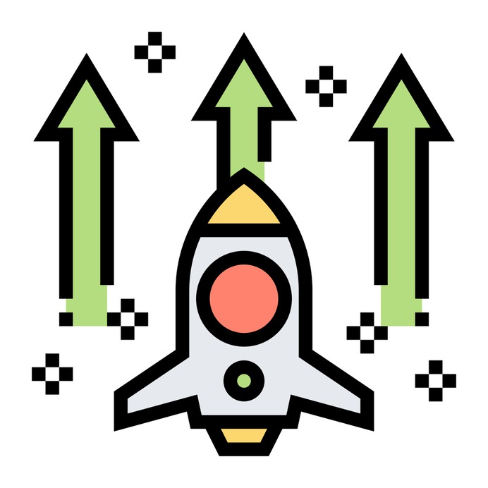 See more icon inspiration related to rocket, startup, arrow, business and finance, seo and web, rocket launch, space ship launch, launch, rocket ship, space ship, transportation, marketing, transport, up arrow and arrows on Flaticon.