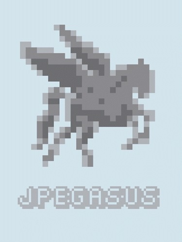 JPEGASUS #robot #human #illustration #jpegasus #shaped #poster #blue #grey