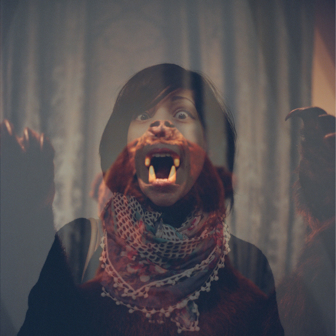 Fear Meeting | Flickr - Photo Sharing! #teeth #grizzly #roar #girl #scary #photo #jaws #photography #portrait #manipulation #reflection #bear #collage #mouth