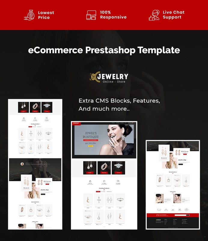 #Jewelry & #Imitation #Catalog - #Prestashop #Responsive #Theme | #TemplateTrip #eCommerce #Website #Design #Template
