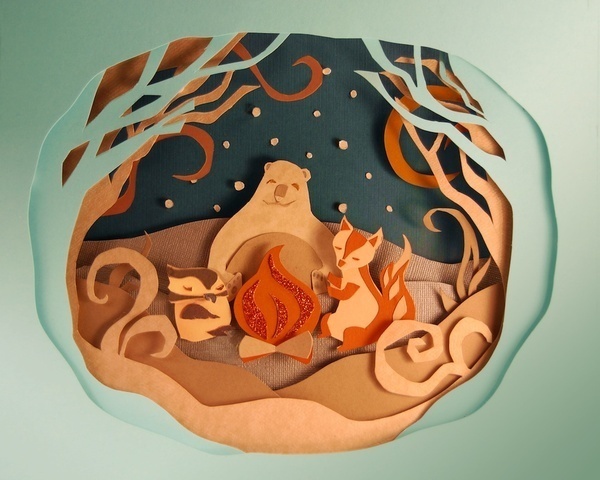 Holiday Card, by Allison Freund #cutpaper
