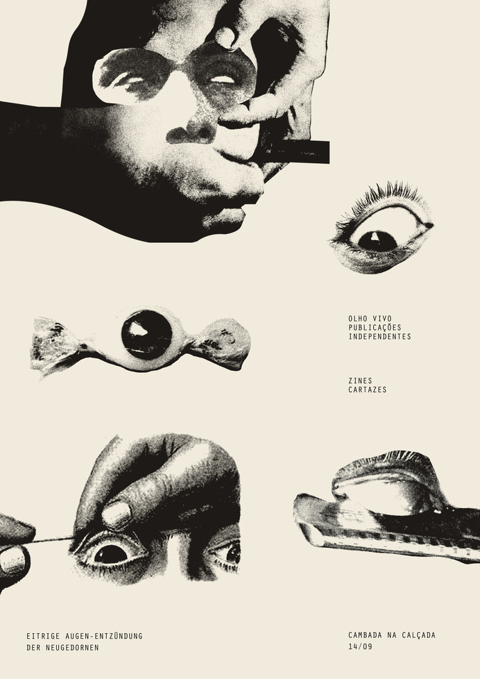 Olho Vivo x Cambada #live #white #black #cartaz #eye #poster