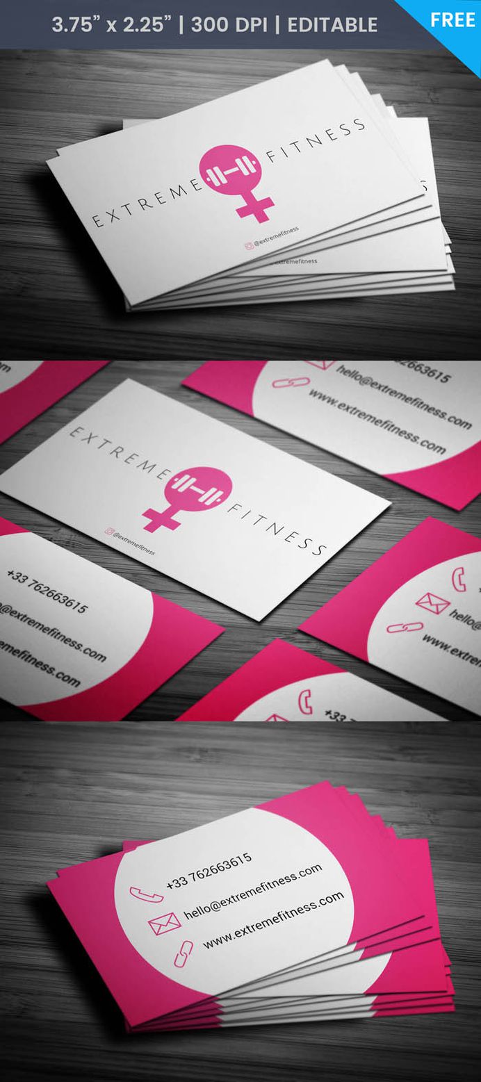 Free Female Trainer Business Card Template