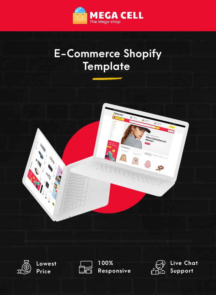 #MegaCell - #Shopify Multi-Purpose Responsive #Theme | #TemplateTrip #eCommerce #Website #Design