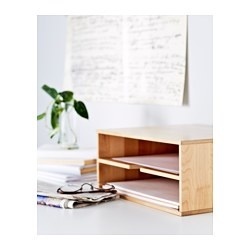 Standing desk, monitor stand and letter tray - IKEA FÃ–RHÃ–JA in Birch effect