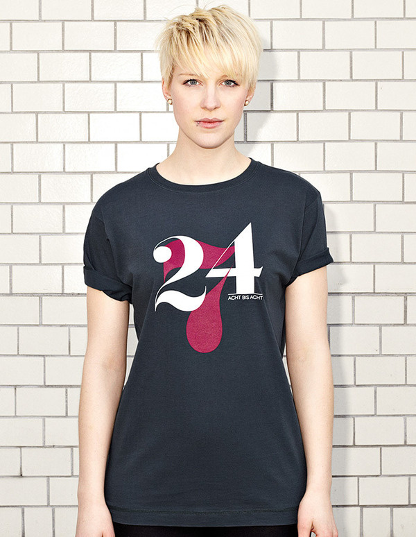 NATRI - 24/7- dark grey t-shirt - women: twenty-four-seven - eight to eight #modern #print #design #shirt #minimal #fashion #type #typography