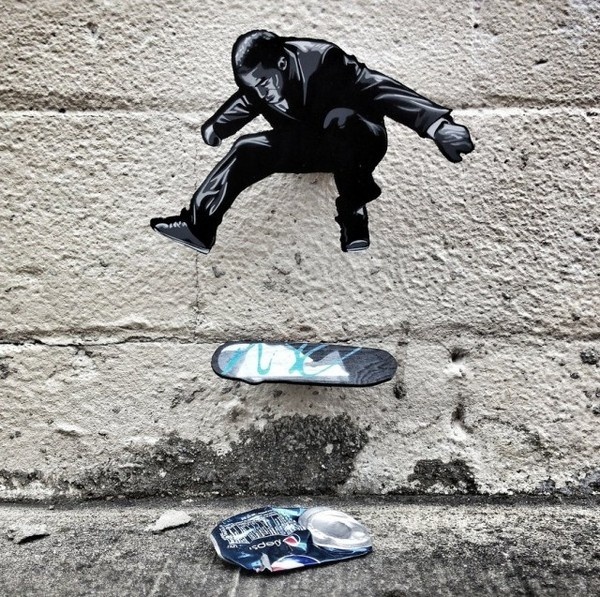 Tiny Wooden Figures Street Art #skateboarding #art #street