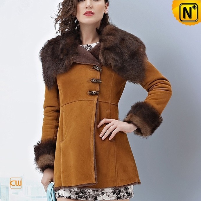 Ladies Winter Long Shearling Coat CW644133 #long #shearling #coat