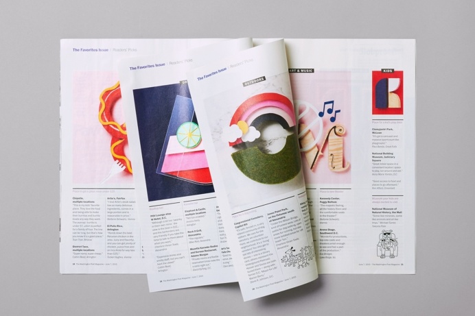 Washington Post is one of the biggest newspapers in the U.S. When they started planning for their readers Favorite's Issue they wanted som #colourful #washington #tactile #design #graphic #snask #colorful #handmade #typography