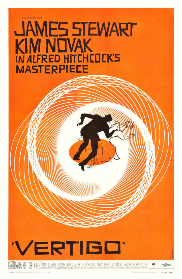 Vertigo film poster vintage orange