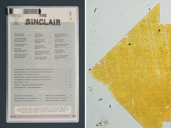 The Sinclair Dinner Menu #identity #sinclair