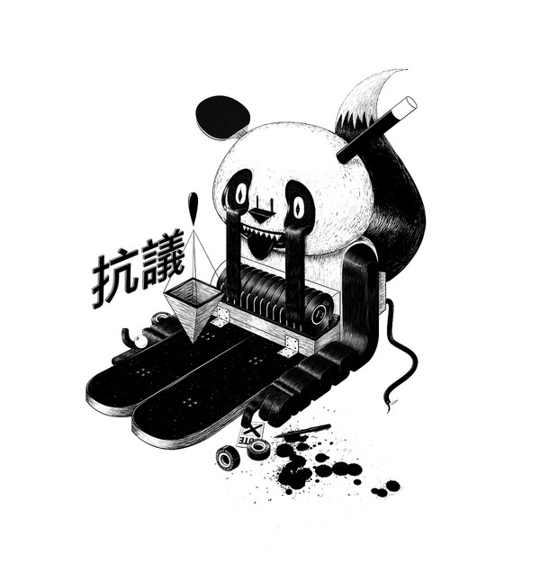 All sizes | European Panda | Flickr Photo Sharing! #illustration #ink #pen