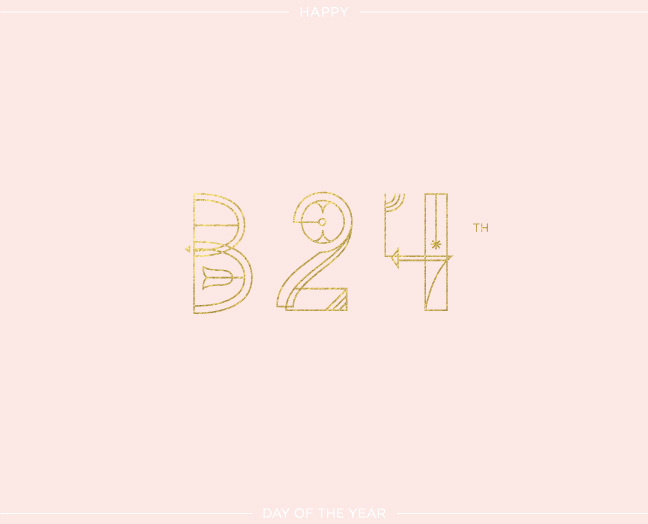 324. yearofbirthdays.com #birthdays #year #of #blush #gold #custom #type #foil #typography