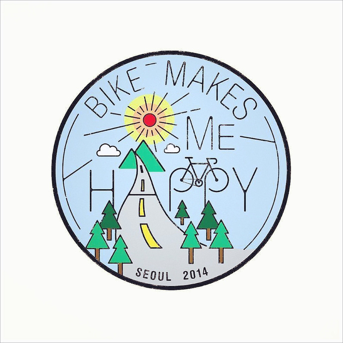 Bike Makes Me Happy #mark #branding #monogram #hiphop #brandidentity #logo #typography