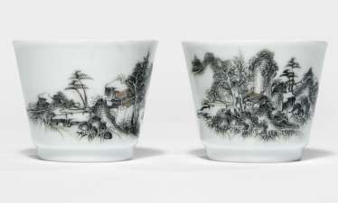 Some of the fine Grisaille-wine Cup made of porcelain with landscape decor #Sets #Teasets #Porcelainsets #Antiqueplates #Plates #Wallplates #Figures #Porcelainfigurines #porcelain