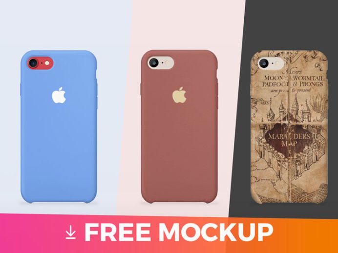 Free iPhone 7 Cover Mockup PSD