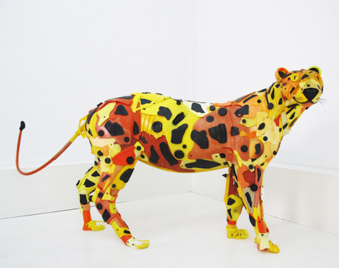 Beach Trash Used to Create Life Sized Animal Sculptures | PICDIT #sculpture #animal #color #art