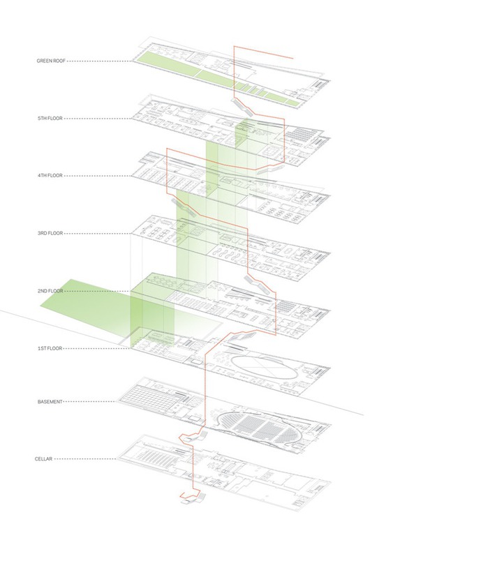 The Diana Center at Barnard College / Weiss/Manfredi,sketch