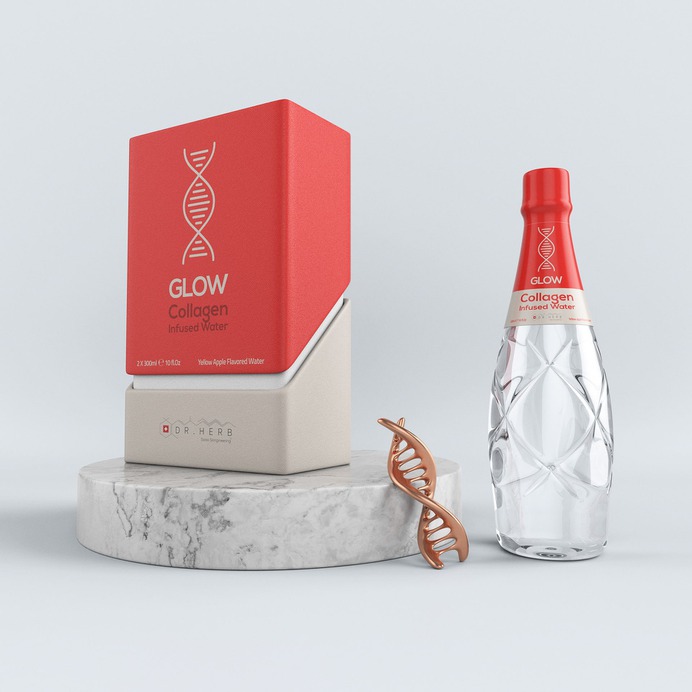 Glow Collagen Infused Water - Mindsparkle Mag Rafael Maia is the designer of the project created for GLOW from within. The collagen infused water is where innovation meets beauty. #logo #packaging #identity #branding #design #color #photography #graphic #design #gallery #blog #project #mindsparkle #mag #beautiful #portfolio #designer