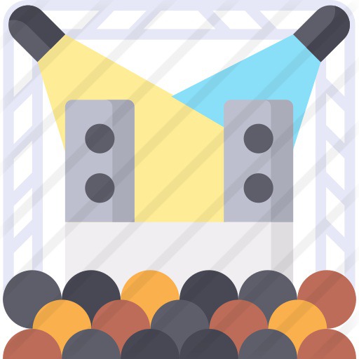 See more icon inspiration related to music and multimedia, festival, music player, lights, stage, concert, entertainment, illumination and technology on Flaticon.