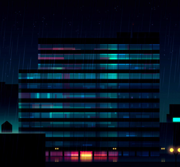 Amazing Night City Vector Illustrations by Romain Trystram - Reflections Made #city #design #graphic #illustrations #night #neon