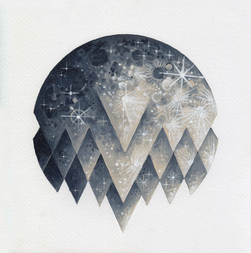 radhinal, just now #lunar #pattern #experimental #illustration #triangle #art #painting #moon
