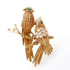 C. DIOR fine brooch m. bird couple