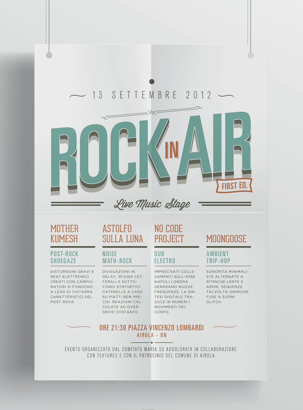 Rock In Air on the Behance Network #festival #rock #direction #vintage #art #layout #typography