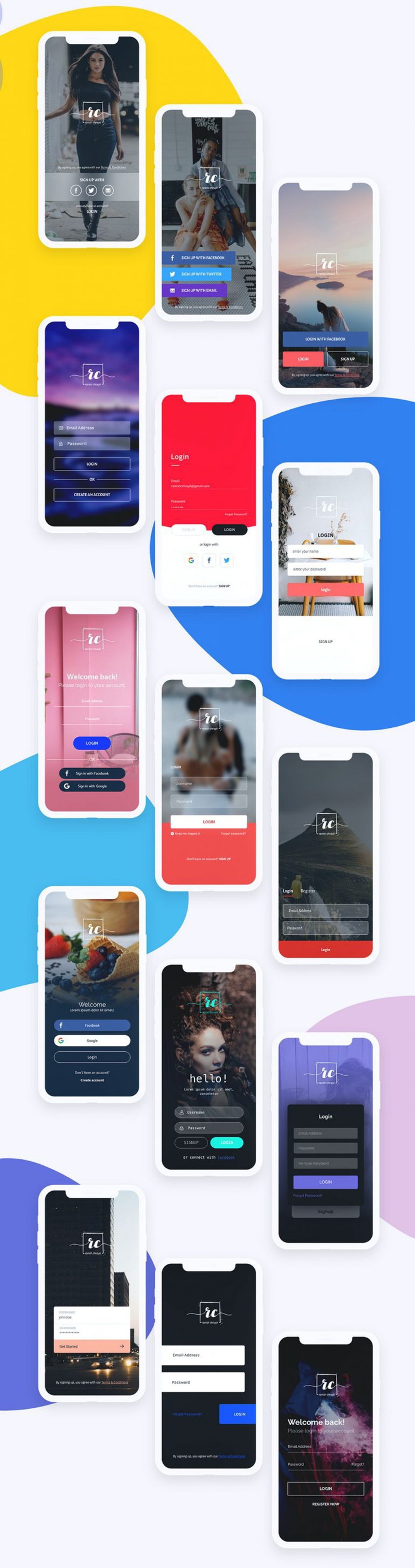 App Login Free UI Kit XD
