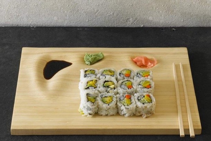 The Bamboo Sushi Tray is a cute tray that adds elegance to a #sushi meal right at #home. #productdesign