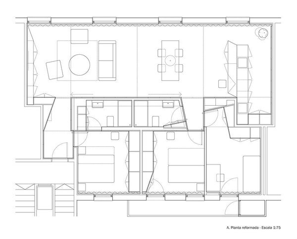 Apartment Refurbishment in Pamplona / Iñigo Beguiristain #drawings #plans #void #solid #architecture