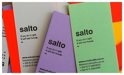 Tarjetas SALTO on the Behance Network #tarjetaspersonales #letterpress #stationary